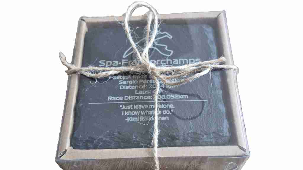 Dynamic Drivers' Circuits – F1 Slate Coaster Set