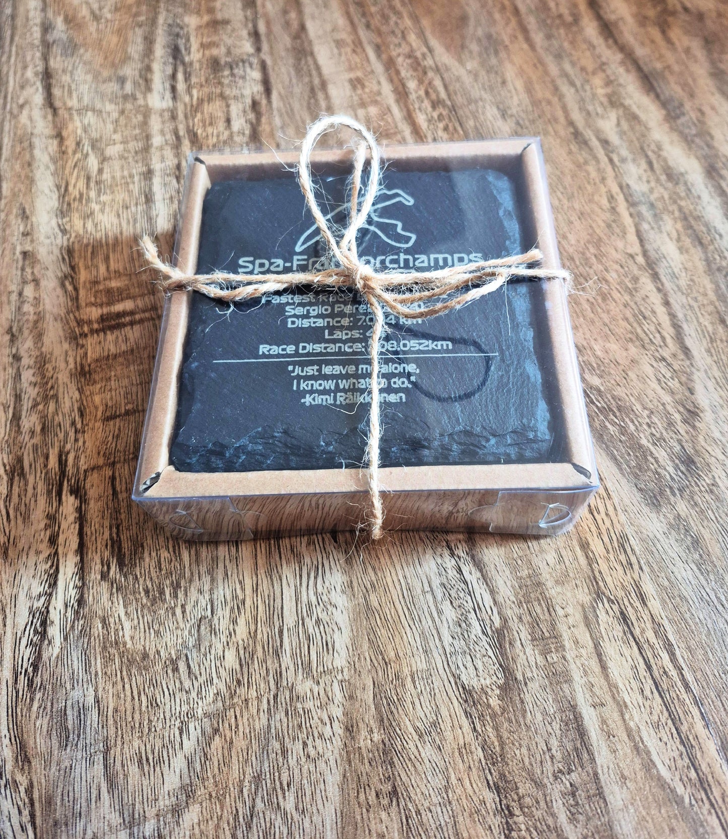 F1 Slate Coasters Create your own Set of 4 - Laser Engraved Track Maps & Stats