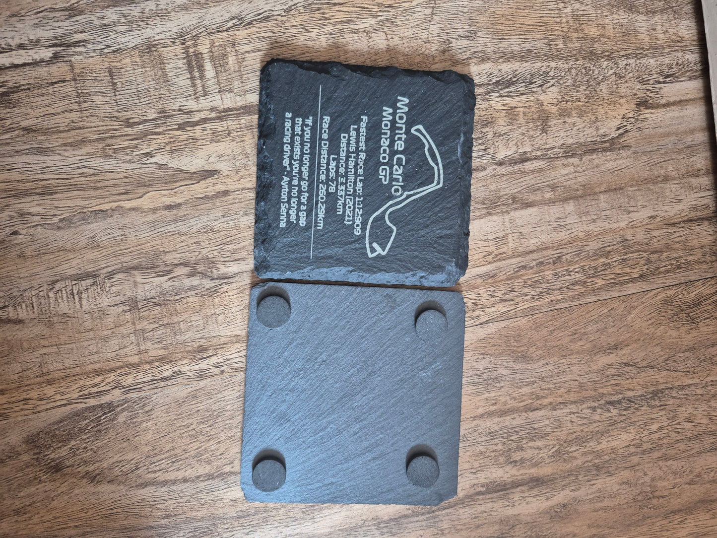 F1 Slate Coasters Create your own Set of 4 - Laser Engraved Track Maps & Stats