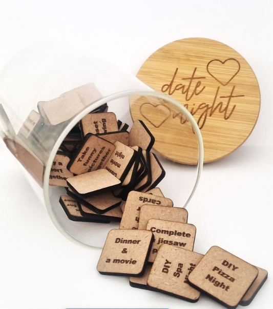 Wooden Date Night Jar- Bamboo Lid