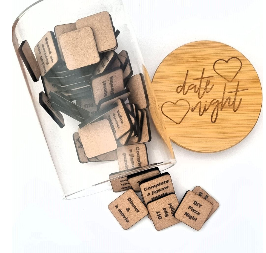 Wooden Date Night Jar- Bamboo Lid