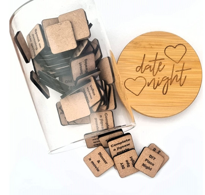 Wooden Date Night Jar- Bamboo Lid